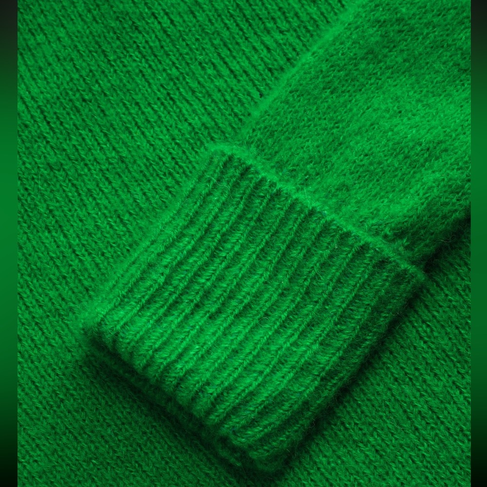 Women's Green Turtleneck Sweater - Picture 2 of 4